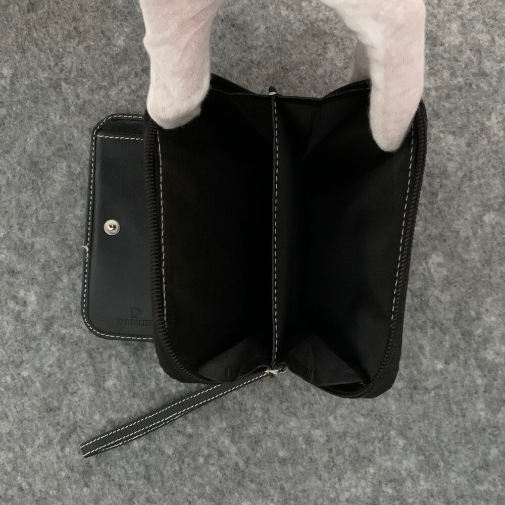 Danier Black Bifold Zip Closure and Side Snap On Closure Wristlet Wallet - Picture 7 of 8